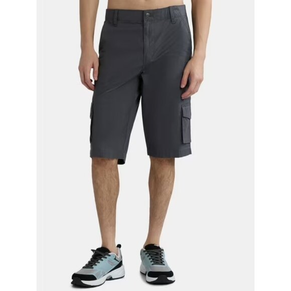 George Men's & Big Men's Messenger Cargo Shorts, 14" Inseam, Size 42, Gray Wash - Picture 1 of 5